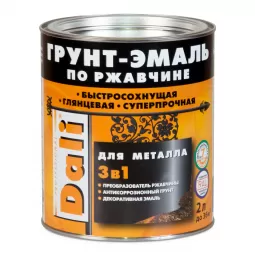 Грунт-эмаль по ржавчине 3 в 1 гладкая DALI, слоновая кость RAL 1014, 2 л