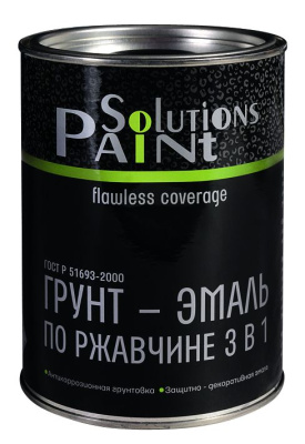 Грунт-эмаль по ржавчине 3 в 1 серый 2,7 "PAINT SOLUTIONS" ГОСТ Р 51693-2000